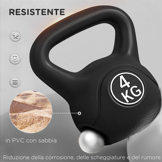 HomCom Kettlebell 4kg Μαύρο