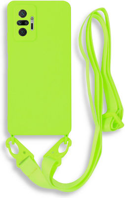 Bodycell Silicone Back Cover with Strap Light Green (Redmi Note 10 Pro)