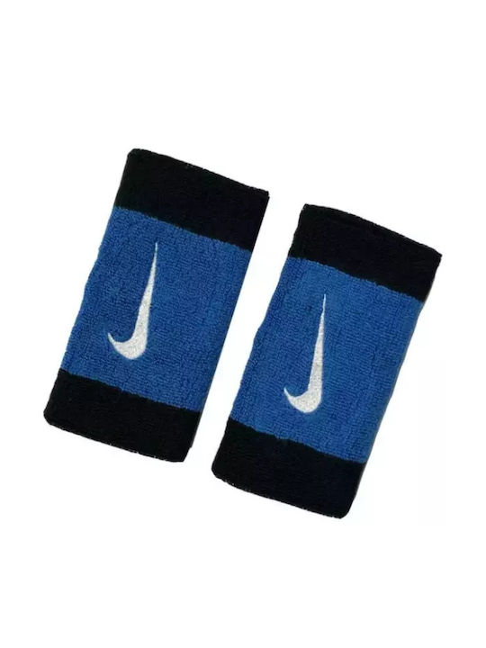 Nike Swoosh Double-wide Athletic Wristbands Blue