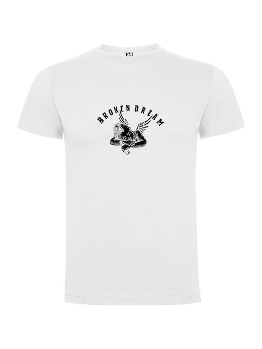 Shattered Monochrome Reflections T-shirt White Cotton