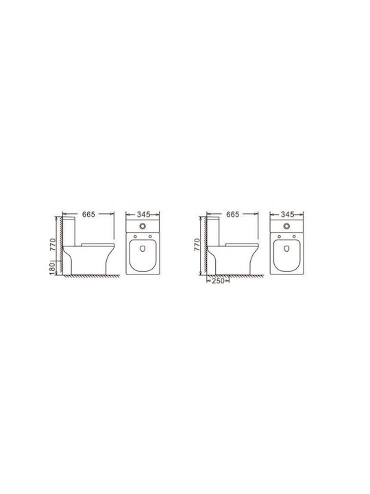 Tema Sprint Λεκάνη Δαπέδου Rimless με Καζανάκι με Κάλυμμα Soft Close Μαύρη
