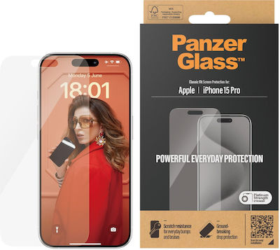 PanzerGlass Classic Fit Tempered Glass (iPhone 15 Pro)