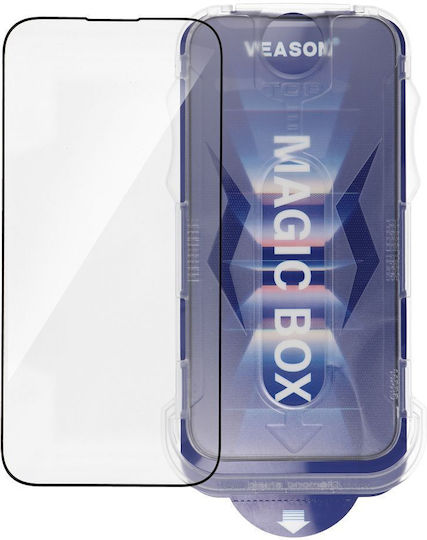 Veason Full Face Tempered Glass Negru (iPhone 15 Pro)