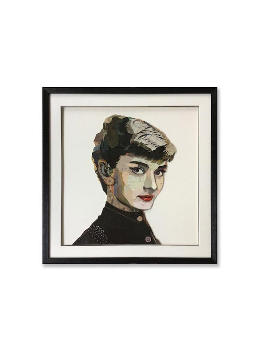 Supergreens Колаж Audrey Hepburn Рамка Дърво 75x75см