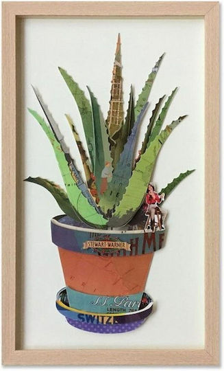 Supergreens Collage Aloe Rahmen Holz 30x50cm