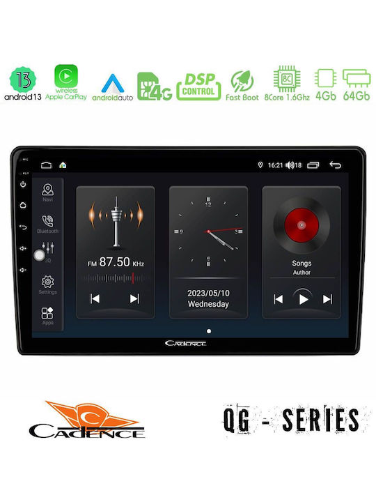 Cadence Car Audio System 2DIN (Bluetooth/USB/WiFi/GPS/Apple-Carplay/Android-Auto) with Touch Screen 10"