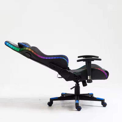 Oxford Home MN180° Καρέκλα Gaming Δερματίνης με RGB Φωτισμό Μαύρη