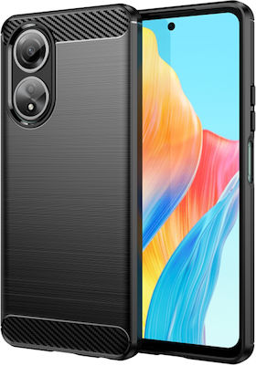 Techsuit Carbon Umschlag Rückseite Silikon Schwarz (Oppo A58 4G) KF2316672