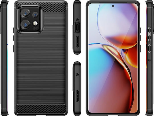 Techsuit Pro Techsuit Carbon Umschlag Rückseite Silikon Schwarz (Motorola Edge 40 Pro)