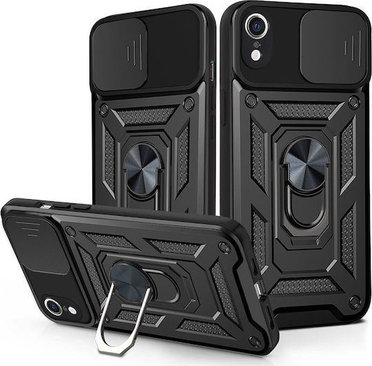 Techsuit Shield Back Cover Plastic / Silicone Black (iPhone XR) KF2315406