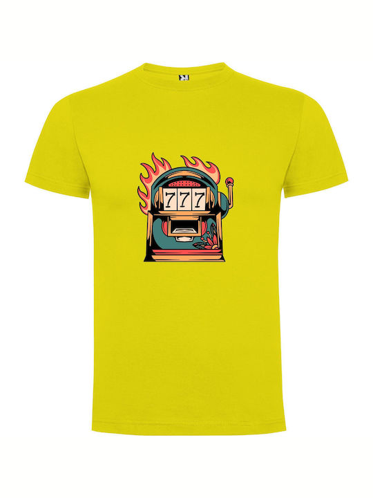 Fire Fruit Fever: Tripmachine T-shirt Κίτρινο Βαμβακερό