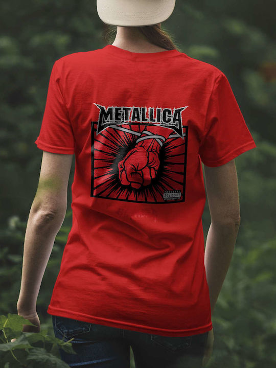 St Anger T-shirt Metallica Κόκκινο Βαμβακερό