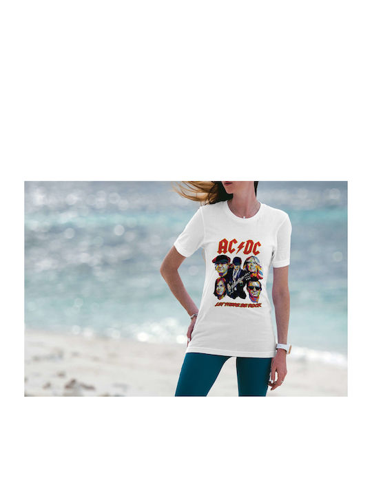 Ac/dc Poster T-shirt AC/DC White Cotton