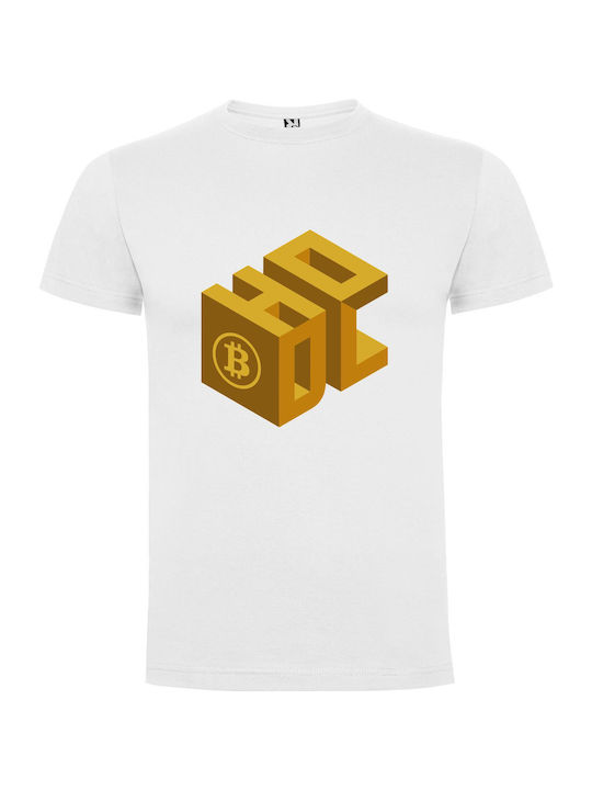 Gilded Crypto Citadel T-shirt White Cotton