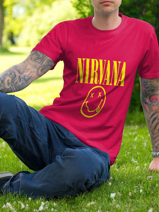 T-shirt Nirvana Fuchsie Baumwolle