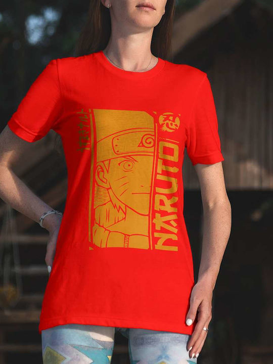 Poster T-shirt Naruto Red Cotton