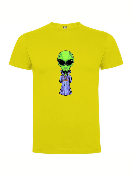 Galactic Extraterrestrial Elegance T-shirt Yellow Cotton