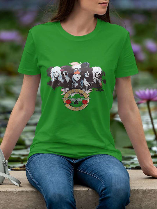 T-shirt Guns N' Roses Green Cotton