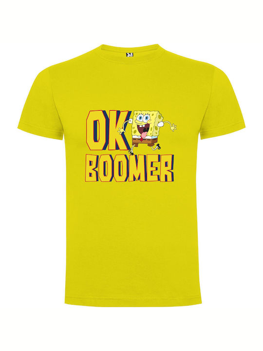 Ok Boomer, Spongebob Edition T-shirt Gelb Baumwolle