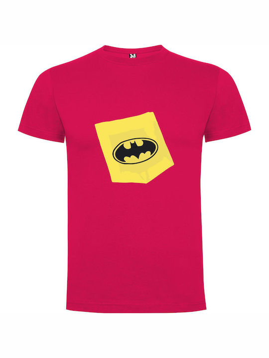 Iconic Batman Logo: Detail+ Tricou Batman Fuchsia Bumbac