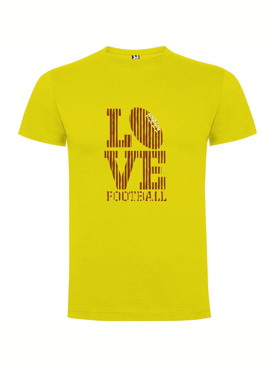 Loveball: Elegant Football Apparel T-shirt Yellow Cotton