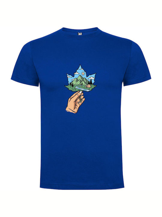 Nature's Majesty T-shirt Blue Cotton