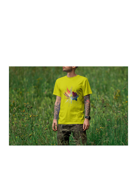 Cosmic Explosion T-shirt Yellow Cotton