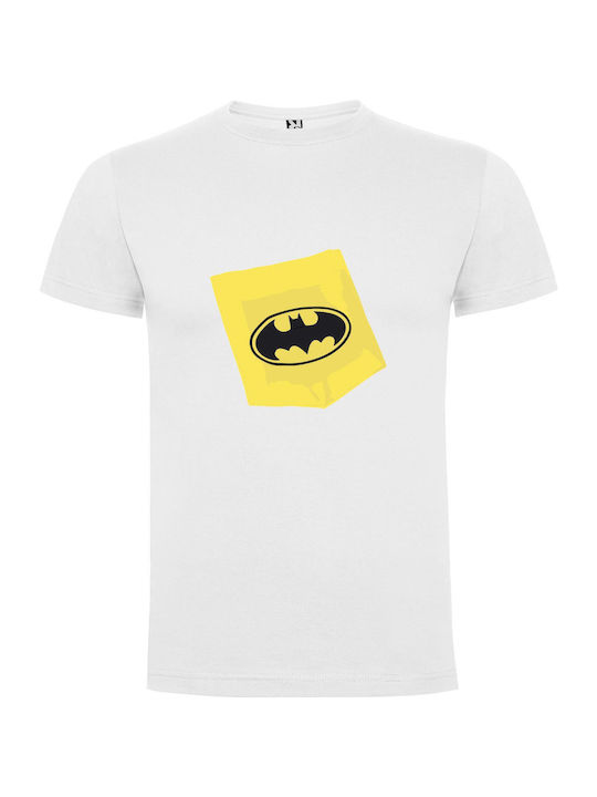 Iconic Batman Logo: Detail+ T-shirt Batman Weiß Baumwolle