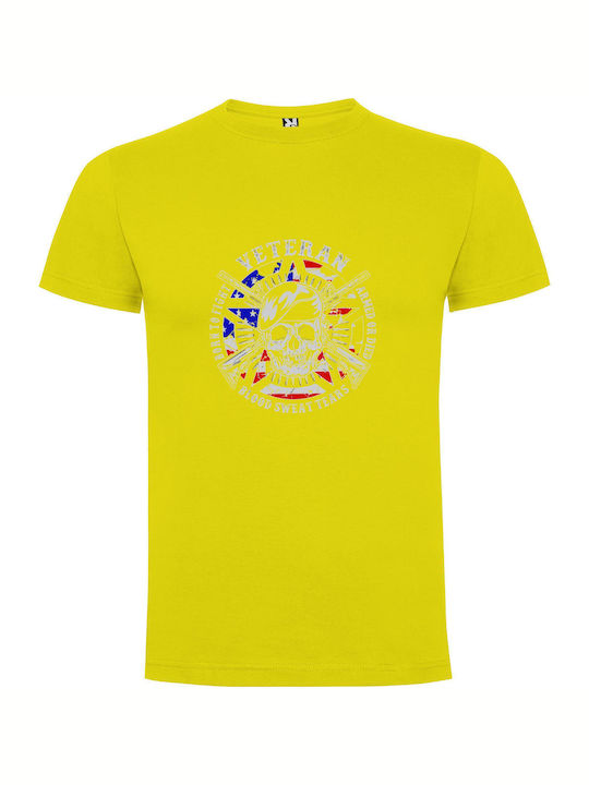 Warrior Skulls United T-shirt Yellow Cotton