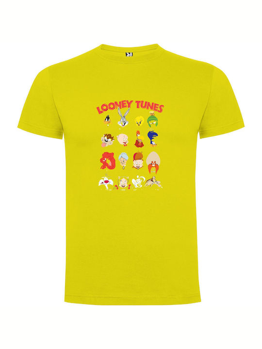 Animated Looney Tunes Chic T-shirt Yellow Cotton