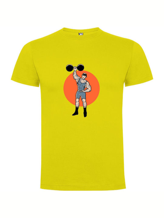 Mighty Muscles In Motion T-shirt Yellow Cotton