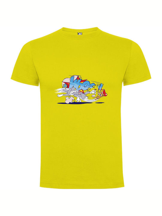 Whizzing Pop Art Adventures Tricou Galben Bumbac