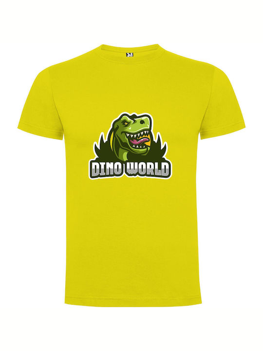 Dino Chrome Carnivores Tricou Galben Bumbac