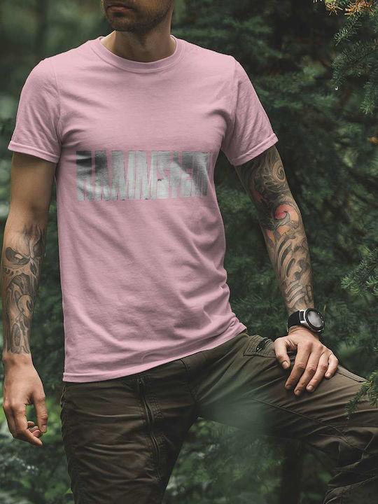 Rammstein Logo T-shirt Ροζ Βαμβακερό
