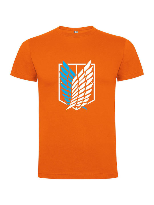 Titanic Winged Emblem T-shirt Orange Cotton