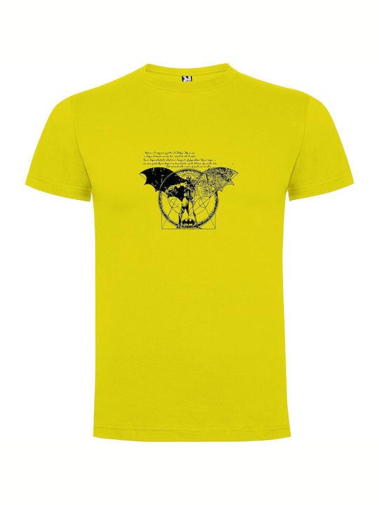 Batwings: Monochrome Masterpiece T-shirt Yellow Cotton