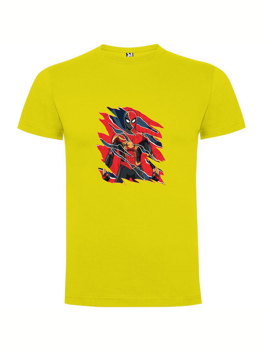 Spider-futuristic Samurai Art T-shirt Yellow Cotton