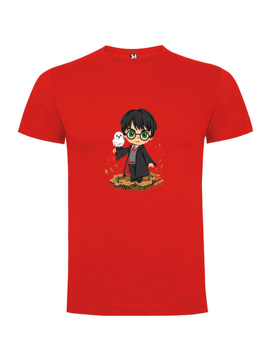 Enchanting Harry Potter Art T-shirt Harry Potter Κόκκινο Βαμβακερό