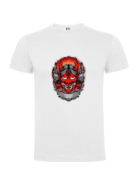 Enchanted Demon Samurai T-shirt White Cotton