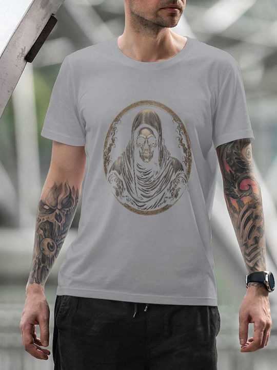 The Hooded Skeleton T-shirt Γκρι Βαμβακερό