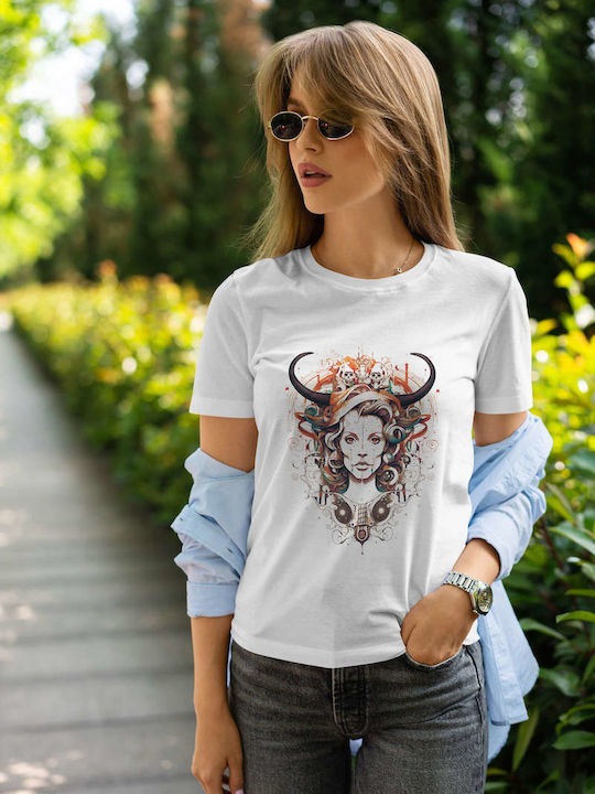 Surreal Cybernetic Art T-shirt White Cotton