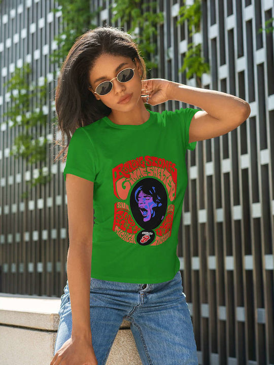 Poster Tricou Rolling Stones Verde Bumbac