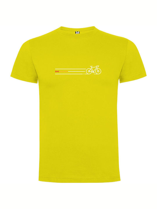 Bike On Black: Adventurer's Album T-shirt Yellow Cotton