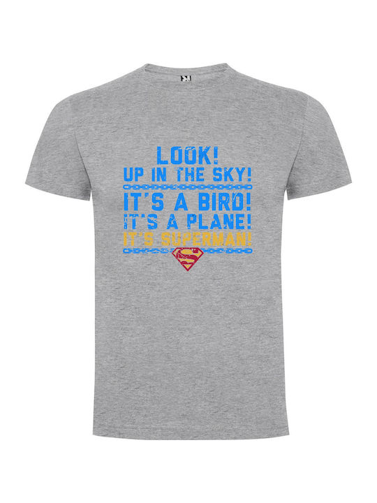 Superman Soaring High T-shirt Superman Γκρι Βαμβακερό