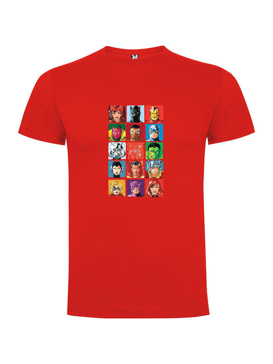 Marvel Heroes Unite T-shirt Red Cotton