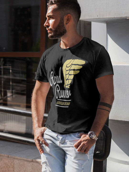 Road Runner Logo T-shirt Μαύρο Βαμβακερό