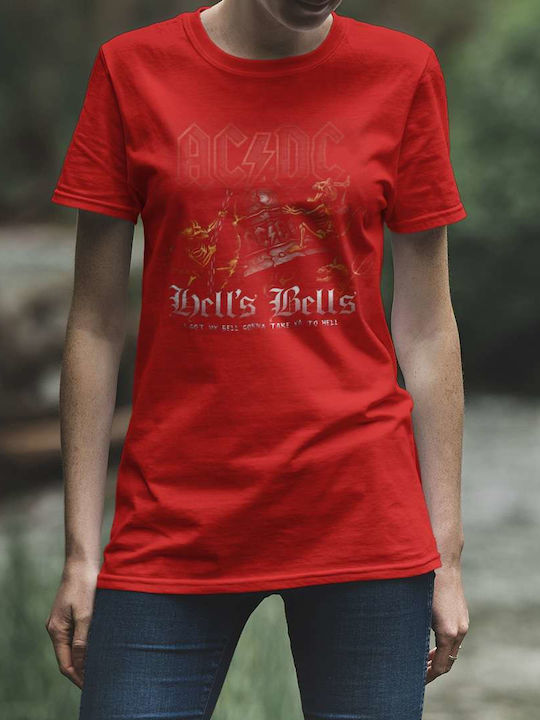 Hells Bells By Ac/dc T-shirt AC/DC Red Cotton