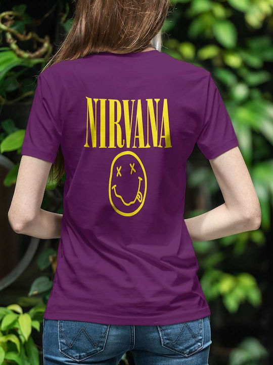 Small T-shirt Nirvana Μωβ Βαμβακερό