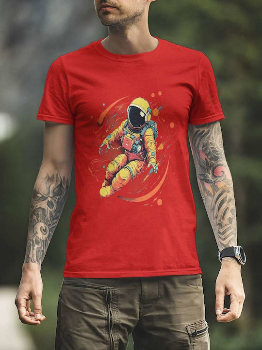 Celestial Voyage T-shirt Red Cotton