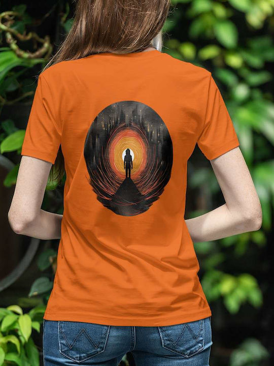 Mysterious Portal Tricou Portocaliu Bumbac